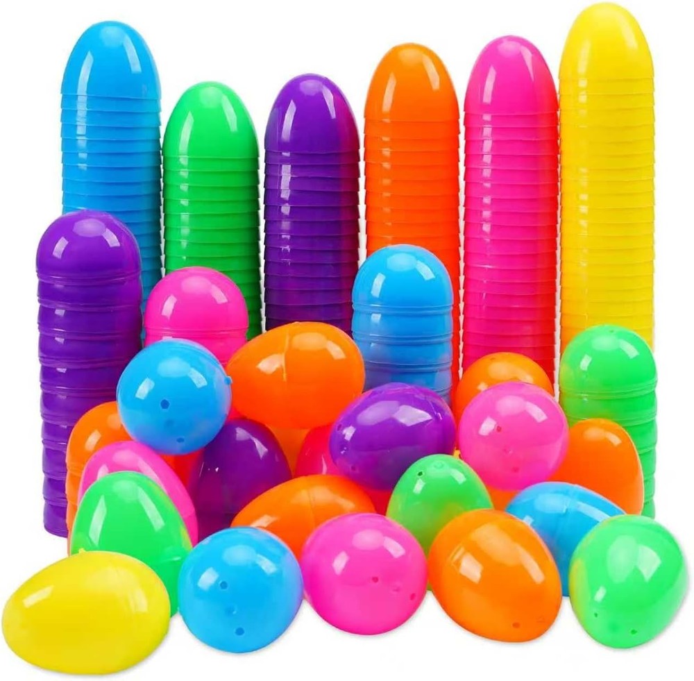 600 Pcs Plastic Easter Eggs,2.35" Bright Colors Easter Eggs for Easter Hunt, Eas
