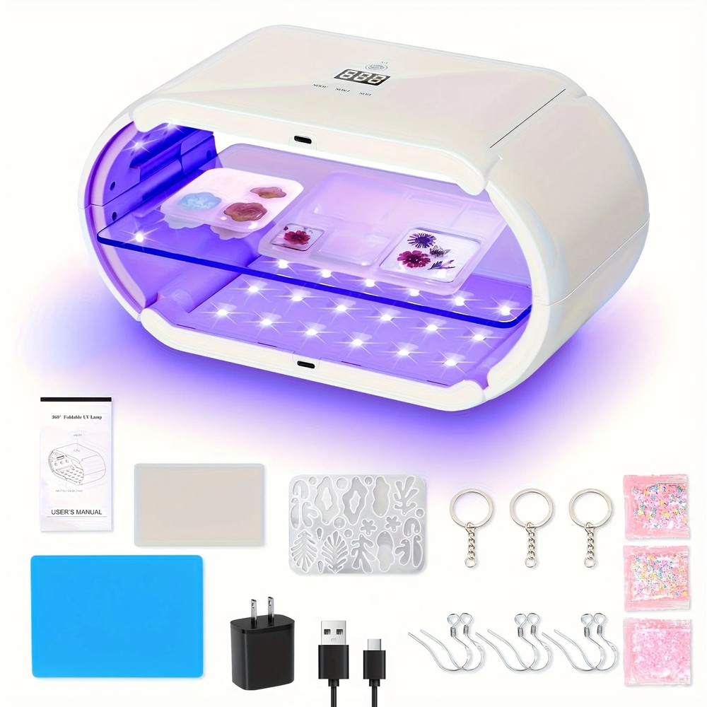 Double Sided UV Lamp for Resin Curing US Plug Foldable Portable Fast Curing
