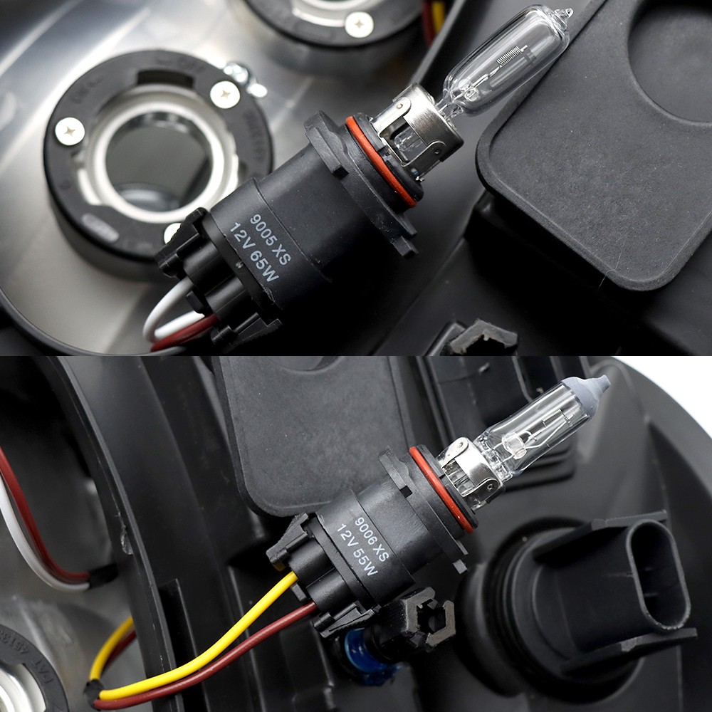 Headlight Assembly Pair for Freightliner Columbia 2004-2017 Black
