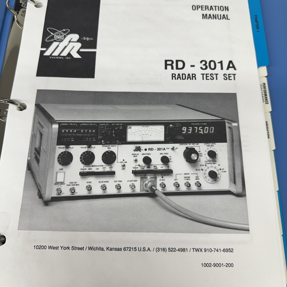 IFR RD301 Operation Manual