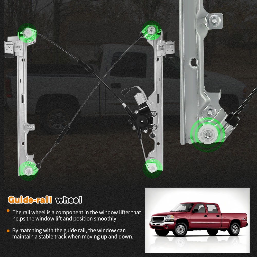 Power Window Regulator w/ Motor Front Driver Left Side For Chevy Silverado GMC