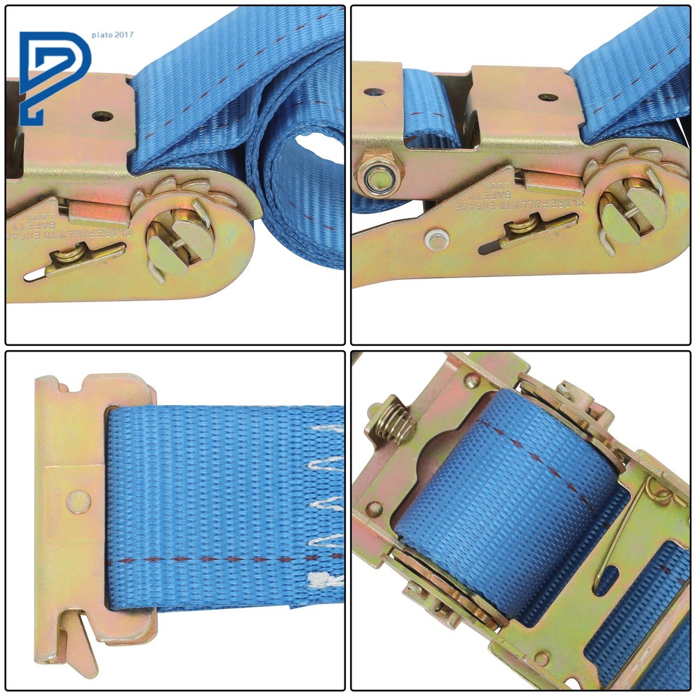 4PCS E Wheel Chock 2PCS 7.5' Tie-Down Strap 24PCS Stud Nut Gasket For ATV UTV
