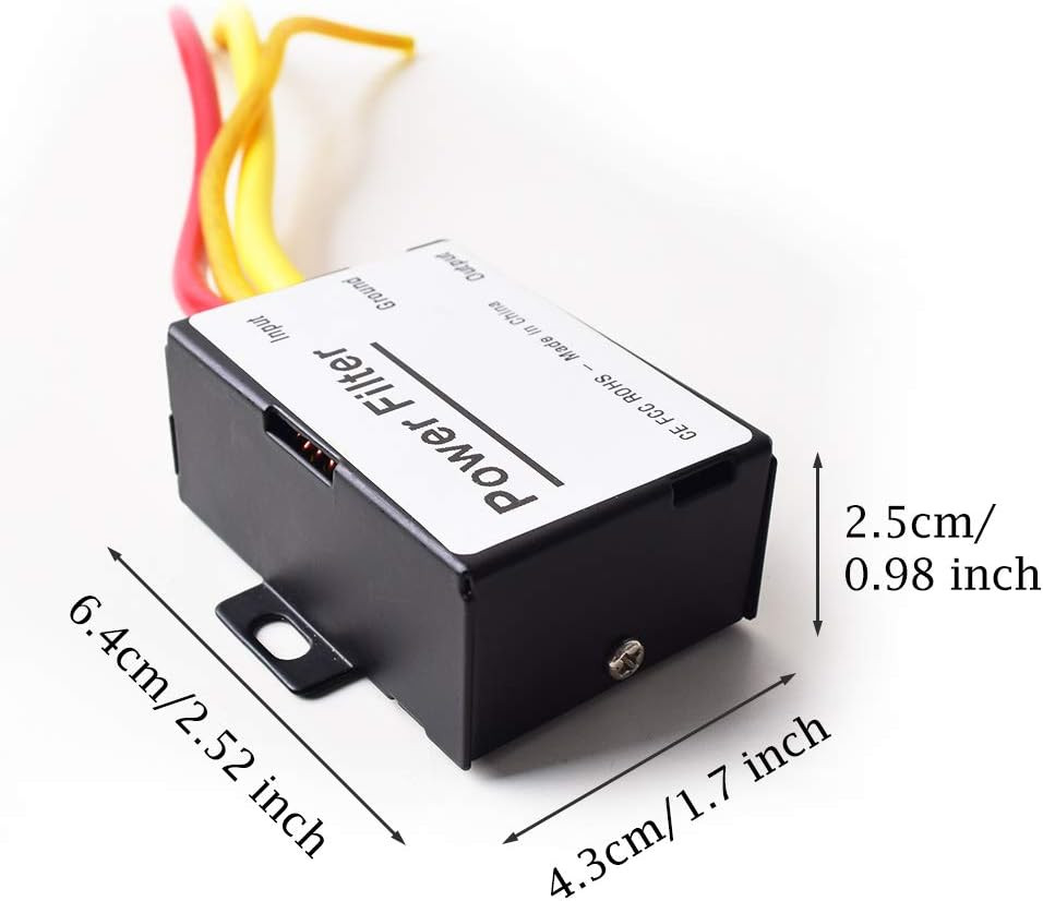 Car Power Filter EMI Noise Ground Loop Isolator Suppressor for Auto Stereo Audio