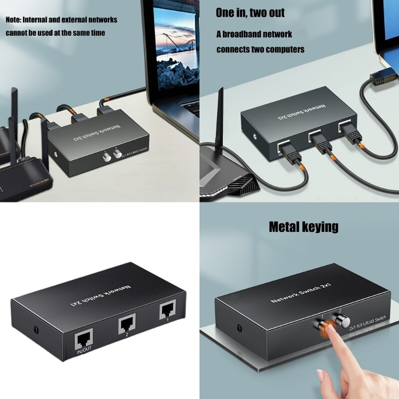 RJ45 Networking Switching Selector Switching Box 2 Port Sharing Switching Box