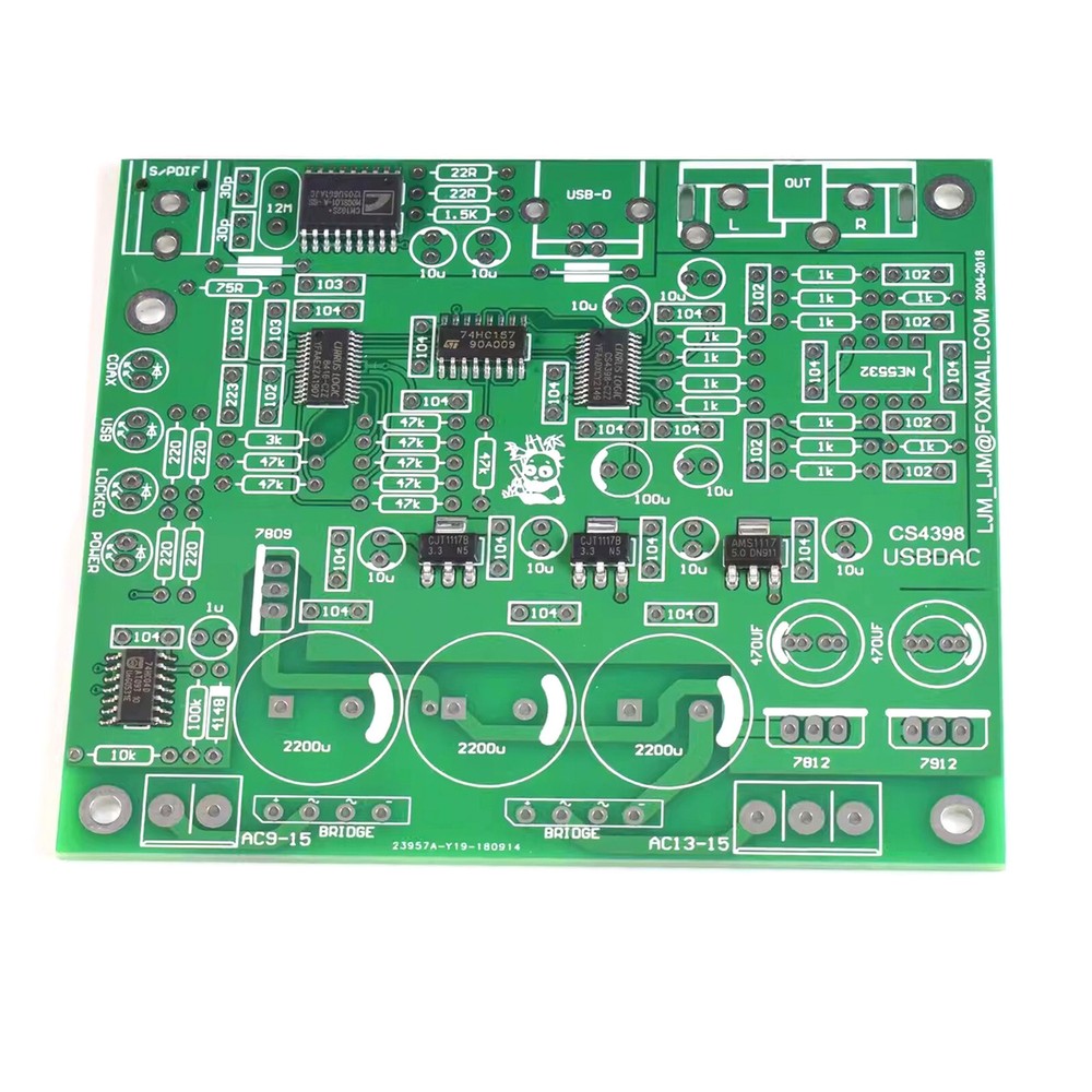 1pc CS8416+CS4398+CM102S USBDAC PCB+IC (including all post chip components)