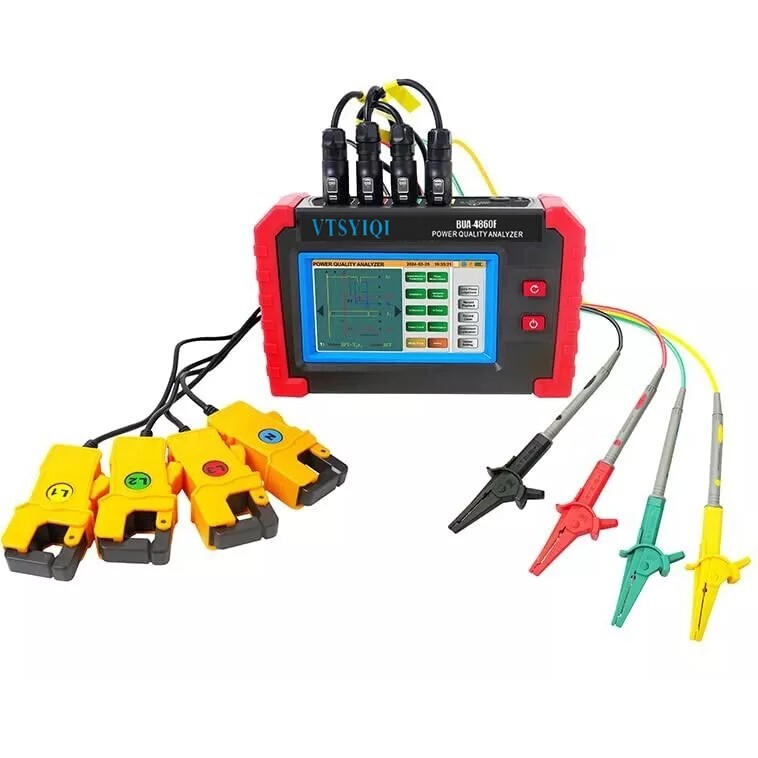 Digital 3 Phase Power Quality Analyzer Meter with Clamp 10A Max Resolution 1mA
