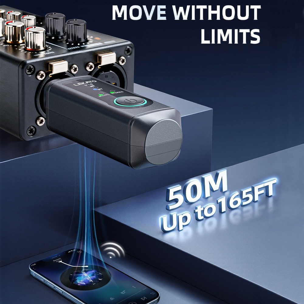 LEKATO XLR Wireless Bluetooth Receivers Wireless Adapter 2 Pack for Stereo