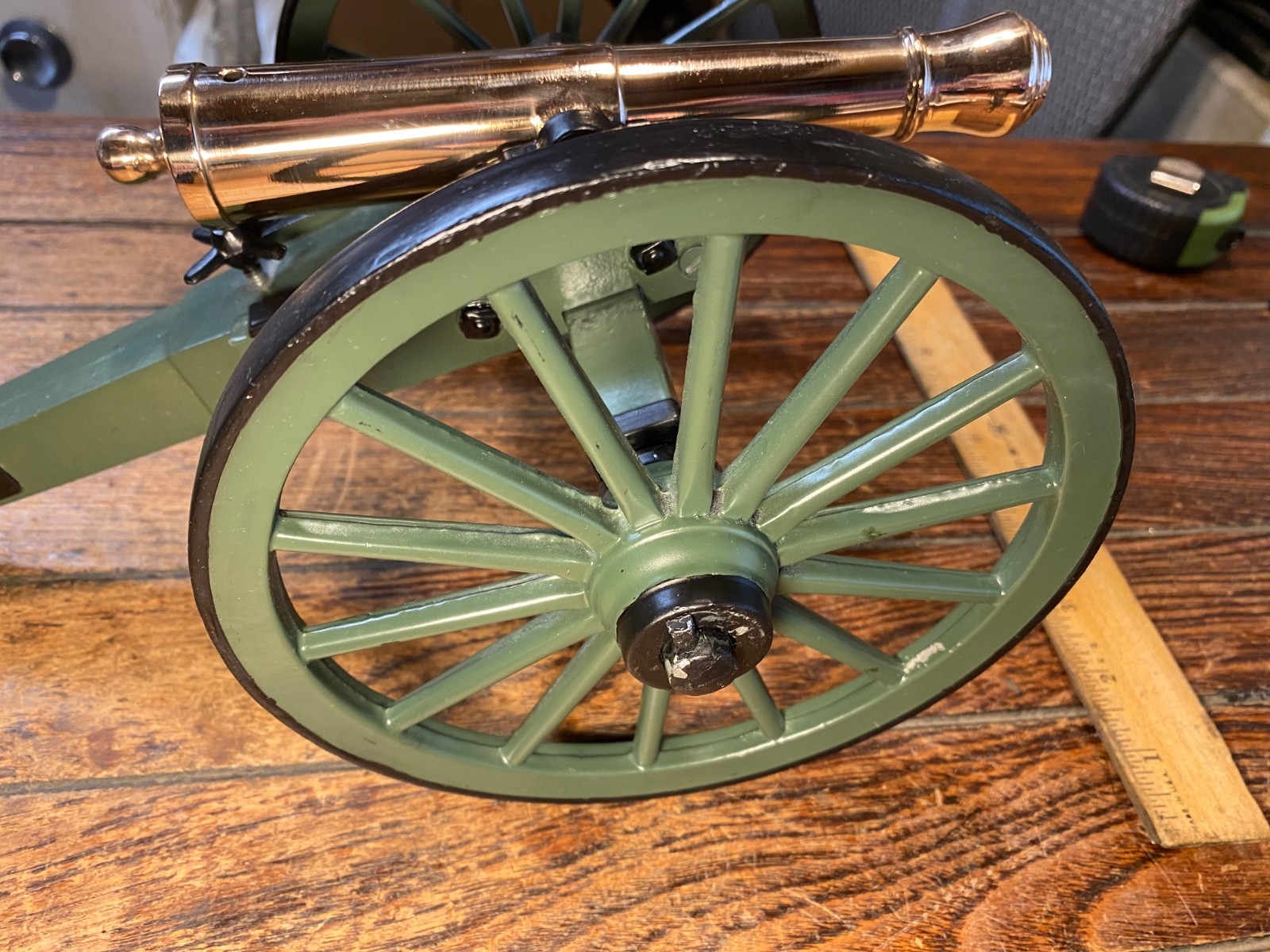 Vintage Polished Bronze Working Black Powder Signal Cannon 8 1/4" Barrel 16"long