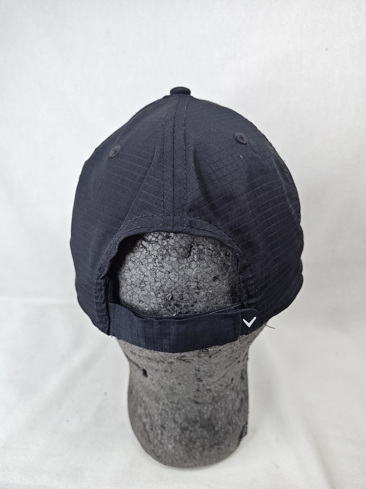 Callaway Golf Hat Logo Baseball Hat Adjustable Hook & Loop Black Shiny Logo