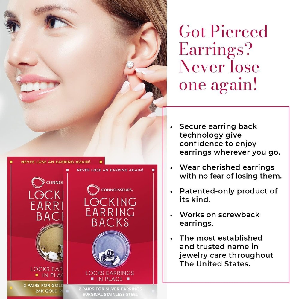 Locking Earring Backs - Hypoallergenic Stainless Steel
