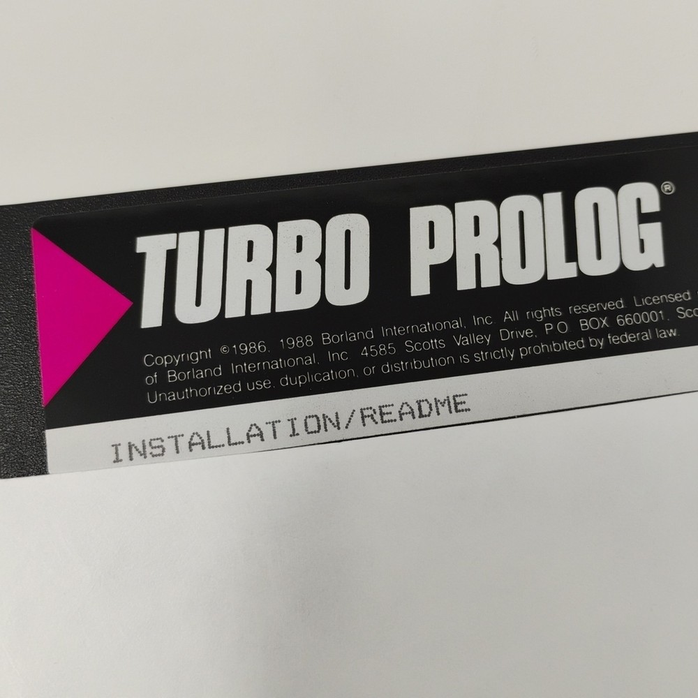 Borland Turbo Prolog - 4 Disk Set 5.25" - 1988 Vintage PC Computer Software