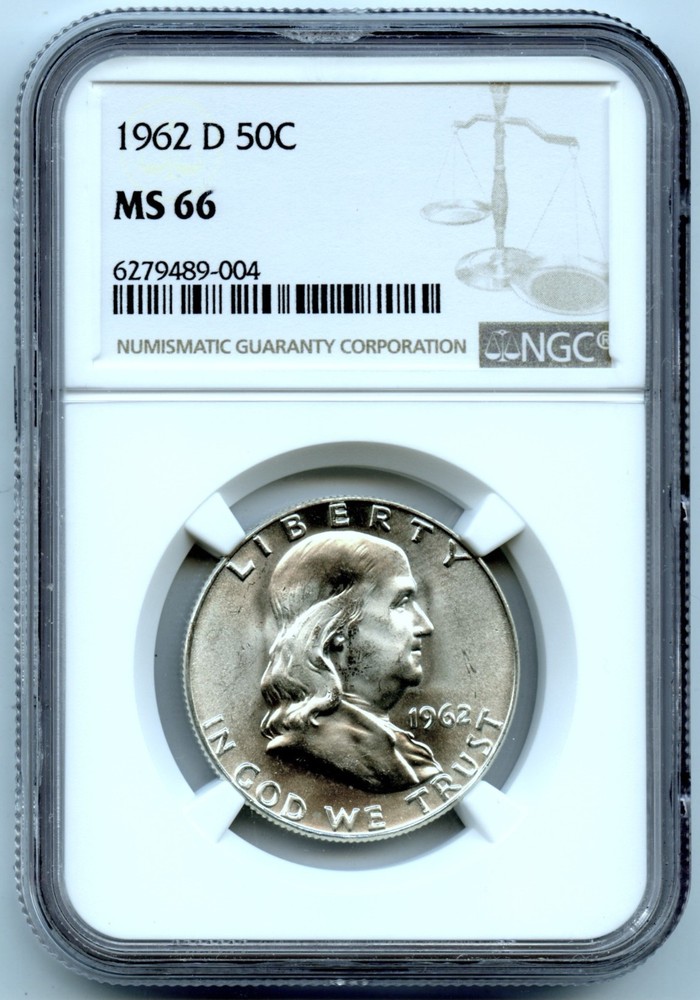 1962-D Franklin Half Dollar, NGC MS 66