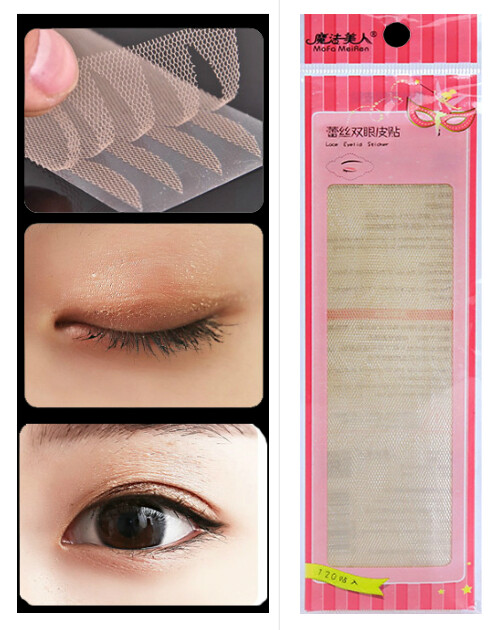 120 pcs Lace Double Eyelid Tape Fiber Invisible Eyelid Lifting Glue Not Include