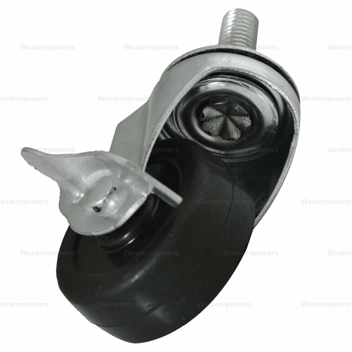 4x 3 Inch Rubber Casters Heavy Duty Safety Brake Wheels For Wire Shelving Rack