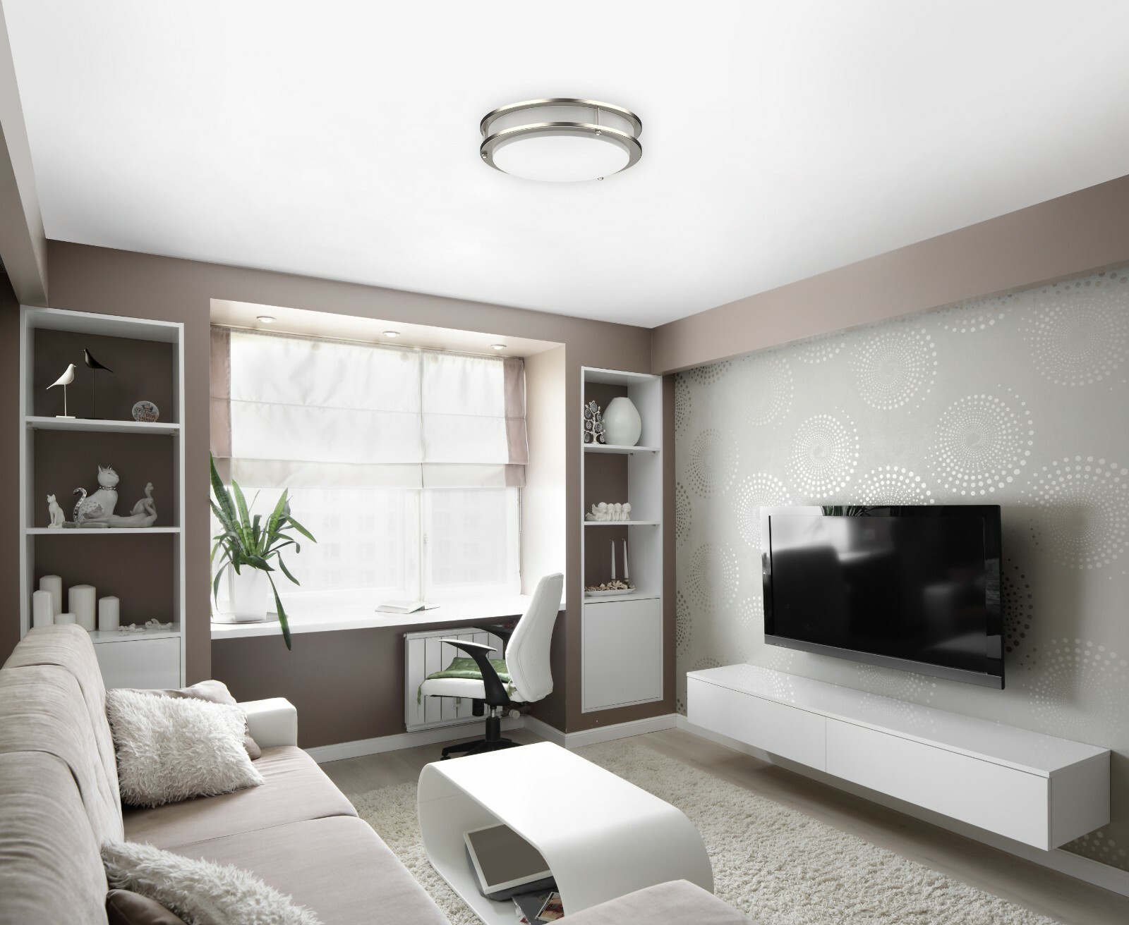 2-PACK LED Flush Mount Dimmable Ceiling Light 4000K Daylight 10"/12"/14