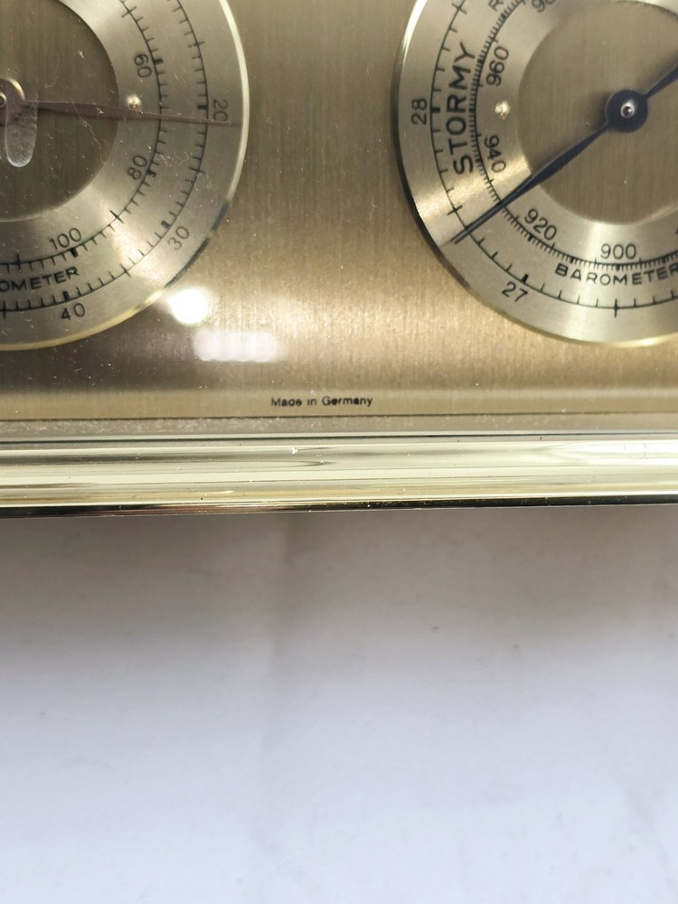 Boluva Brass Quartz Clock Temperature In Barometer