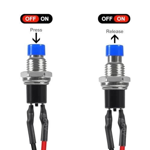 6Pcs 7mm Momentary Mini Push Button Switch SPST NO Normally Open 2 Pin Blue