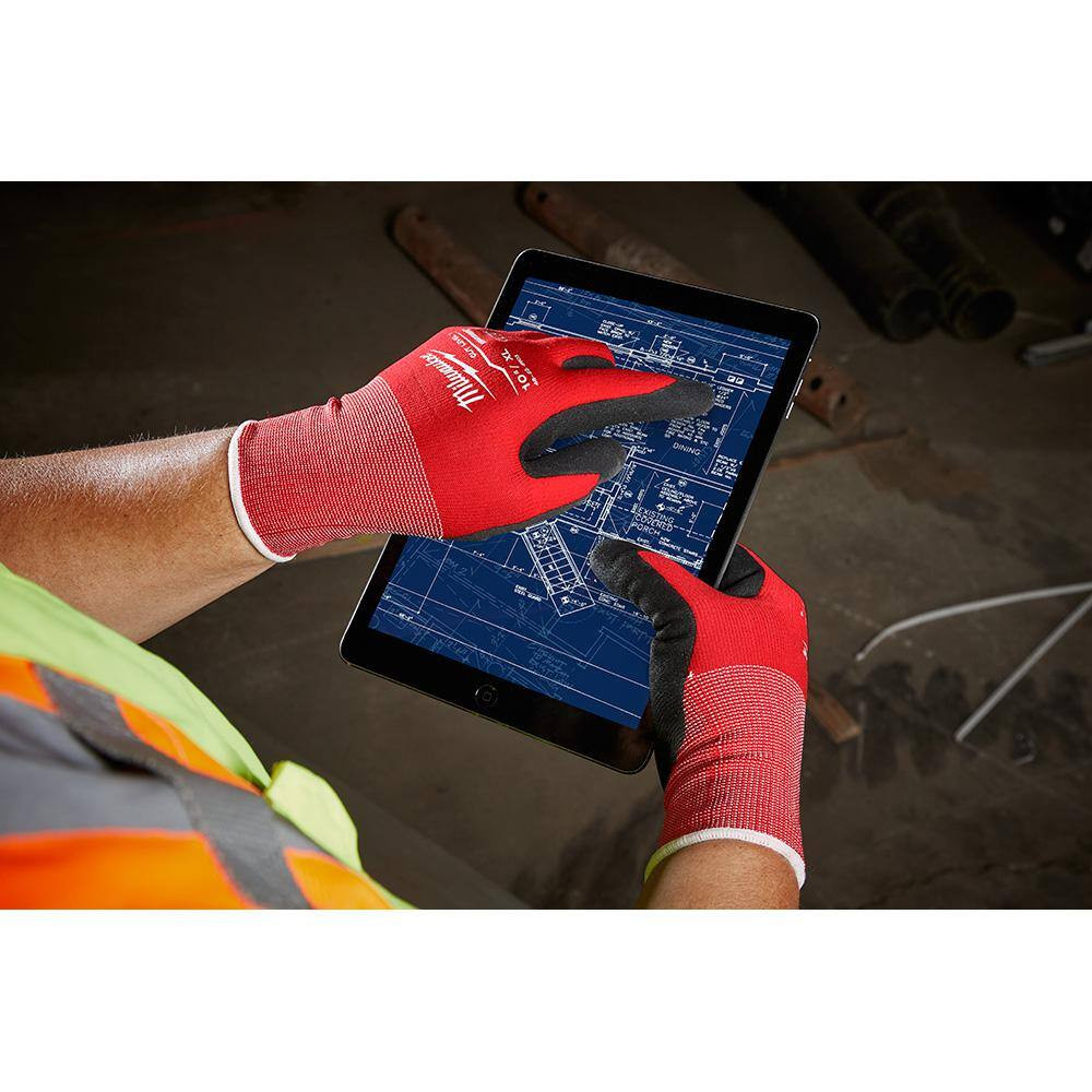 X-Large Red Nitrile Level 1 Cut Resistant Dipped Work Gloves (8-Pack)