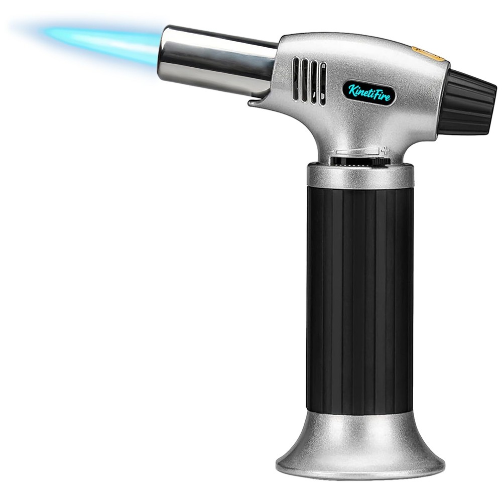 Butane Torch Lighter, Refillable Kithcne Torch with Safety Lock,Continuous Flame