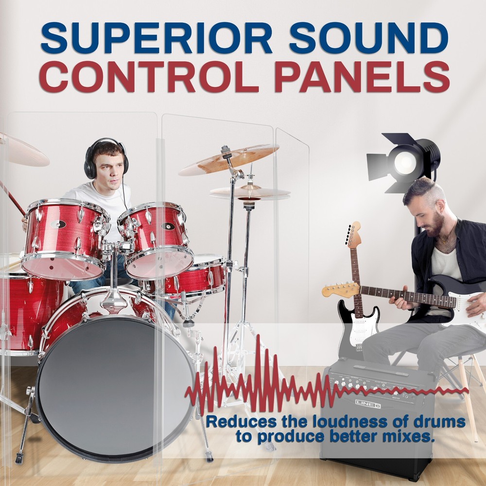 Drum Shield DS4 L 5 Section Drum Shield Drum Panels full length Flexible Hinges