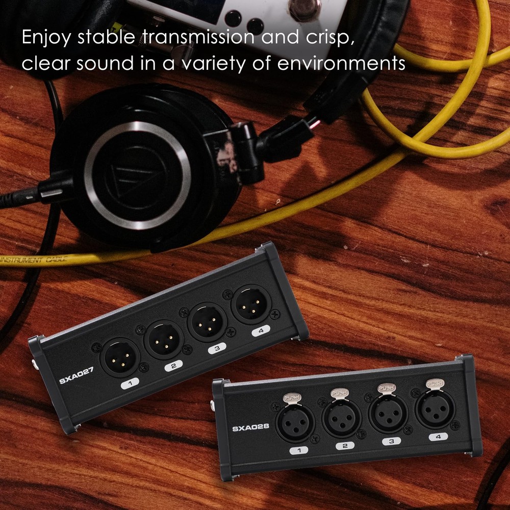 2 Pack 4 Channel 3 Pin Multi Network XLR Cable Breakout, XLR to RJ45 Ethercon...