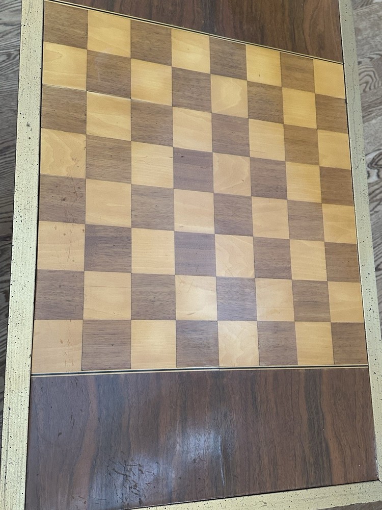 Vintage Chess Table Bronze with rolling feet