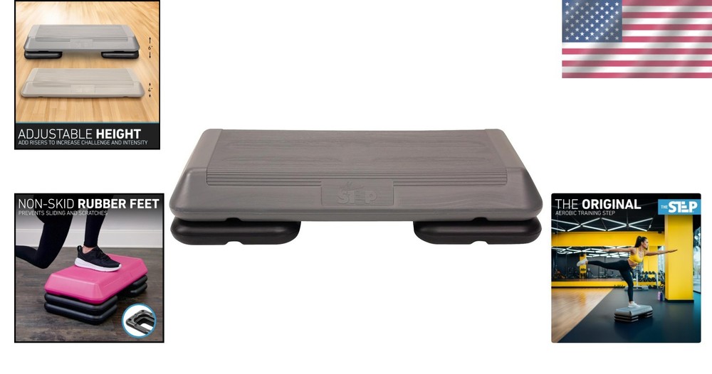Adjustable Aerobic Step Platform with Non-Slip Surface and Streaming Videos