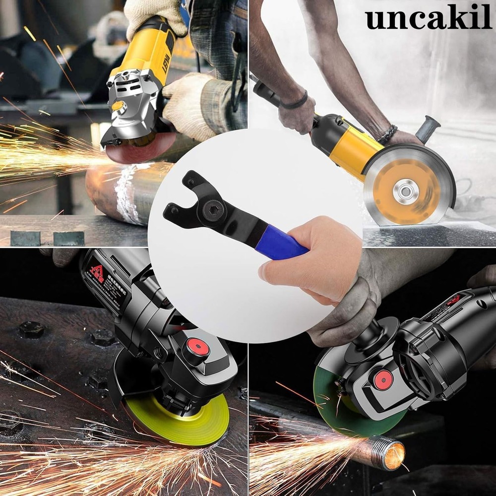 uncakil Universal Adjustable Angle Grinder Wrench for 4-9” Grinders (Blue)