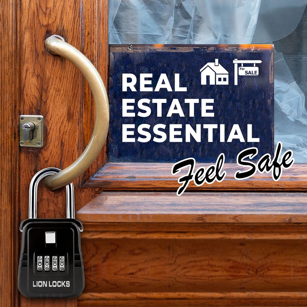 1500 Key Lock Box with Code, Lockbox for Keys Outdoor, Realtor Lock Box for S...