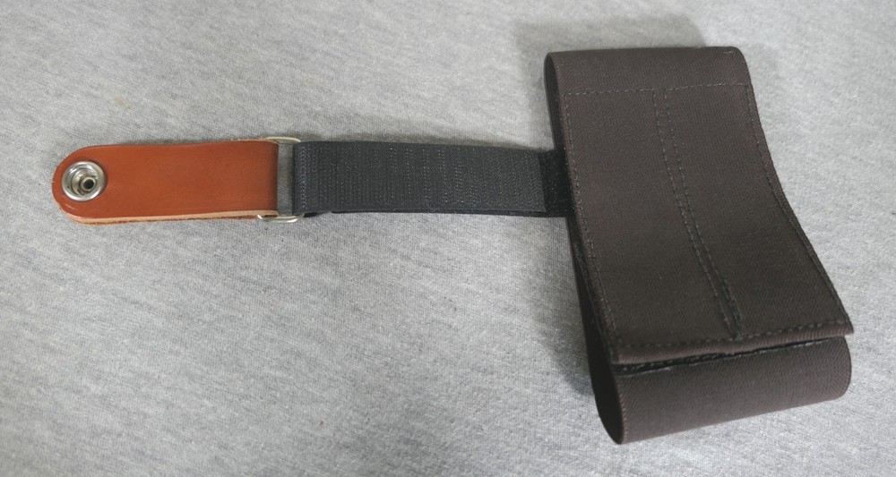 Unbranded Brown Plain Leather Elastic Hook & Loop Leg Thigh Arm Strap Band