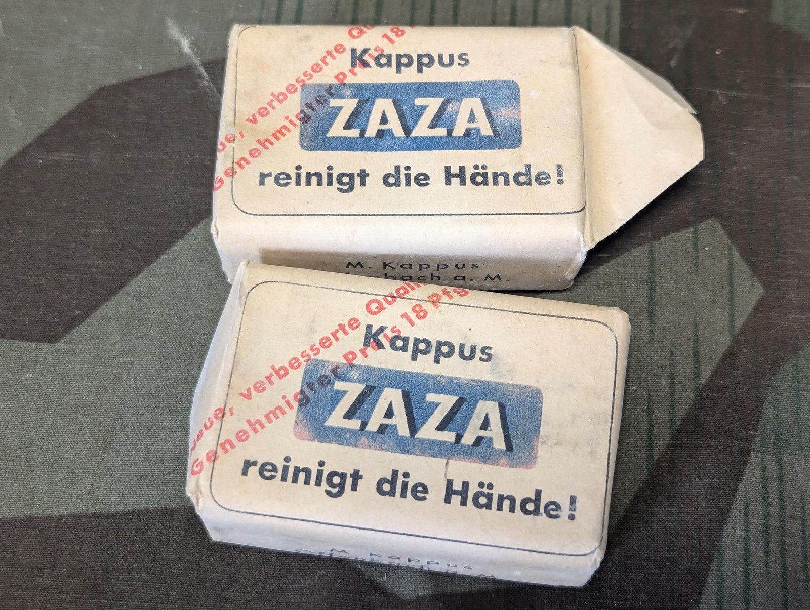 One Original 1940s WWII German Zaza Hand Soap Bar 1942 Vintage Wehrmacht Army