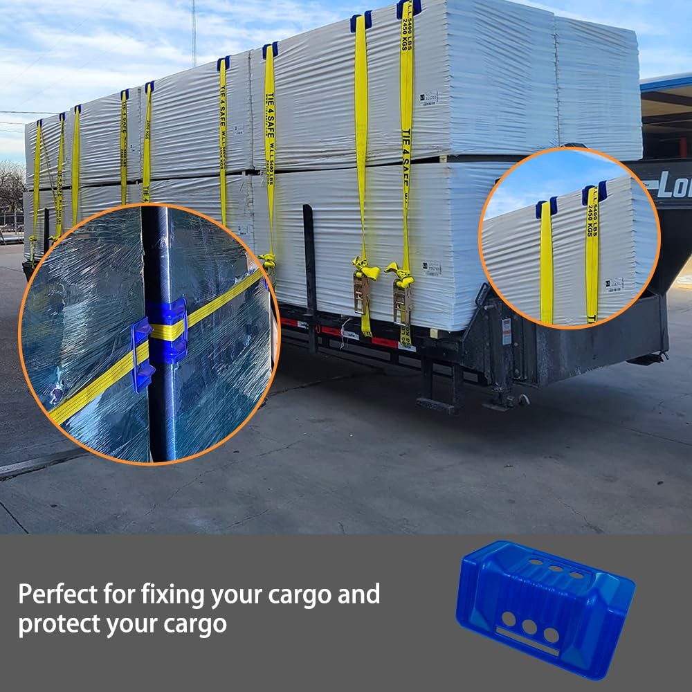 gemigard 20pcs Flatbed Cargo Edge Corner Protectors Strap Blue