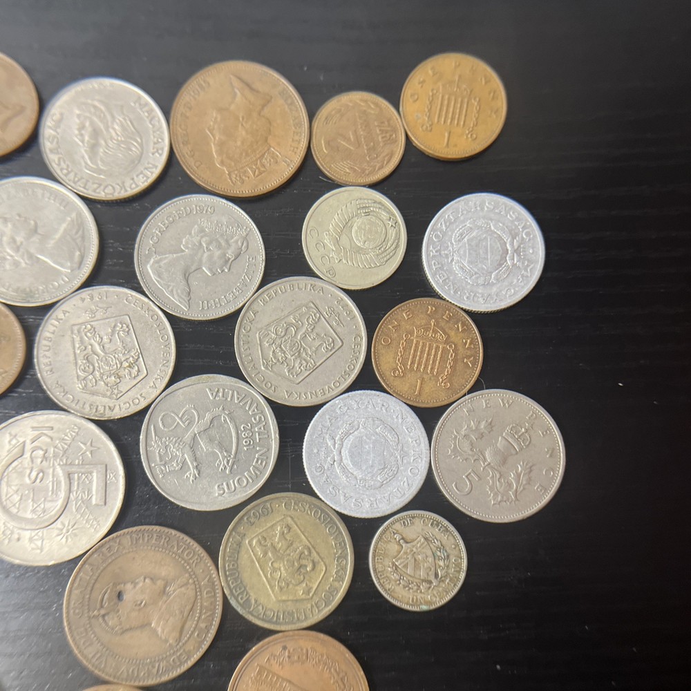 34 International Coins.