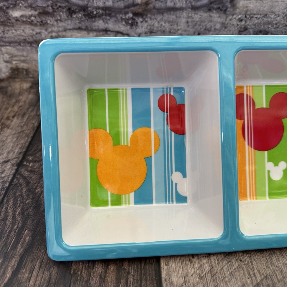 Disney Mickey Mouse Snack Serving Tray Divided Sections Multicolor Rectangle