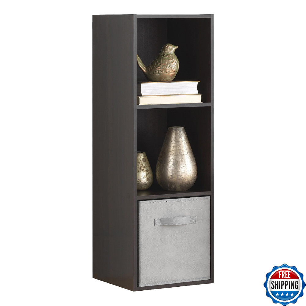 Whitmor 3 Cube Bookcase 3 Tier Stackable MDF Bookself Open Storage Organizer Liv