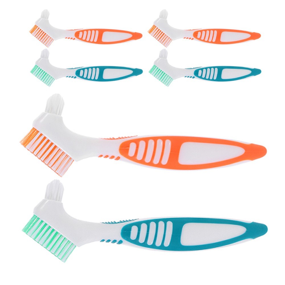 6 Pcs Denture Tooth Brush False Teeth Cleaning Tool Retainer Toothbrush