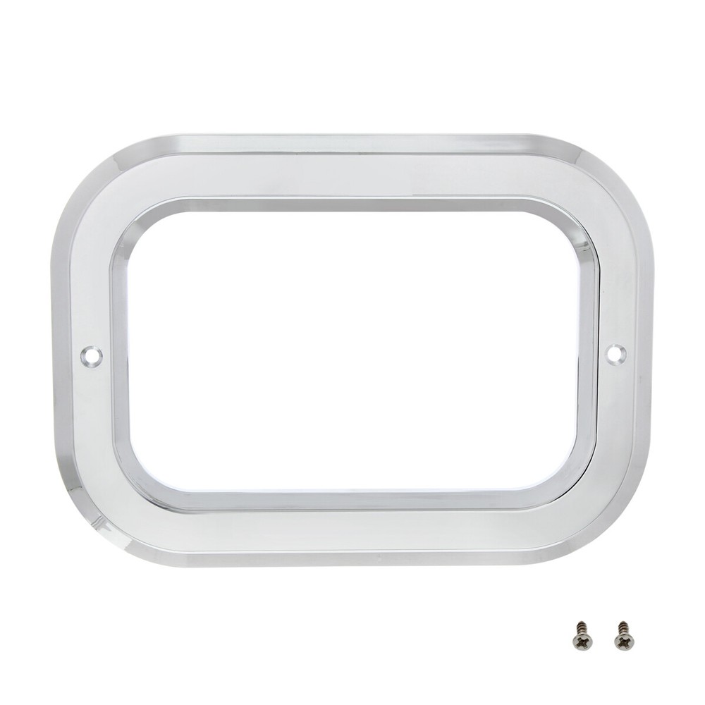 Rectangular Light Plastic Bezels w/o Visor for Grommet Mounted Lights - Set of 2