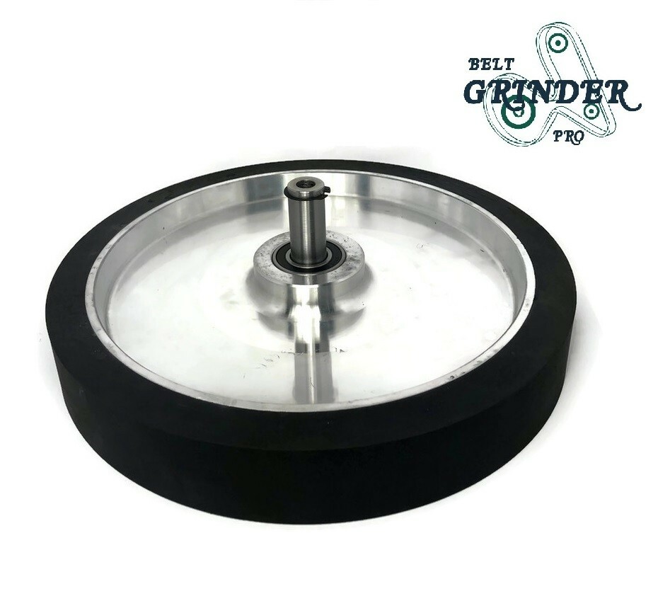 10" Smooth Black Rubber Contact Wheel Dynamic Balance For Belt Grinder