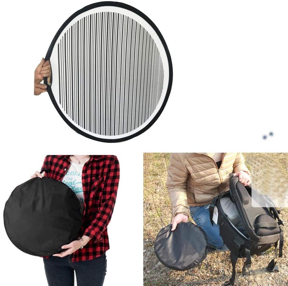 80cm Circular Striped Flexible Foldable PDR Lined Light Reflector Board Dent ...