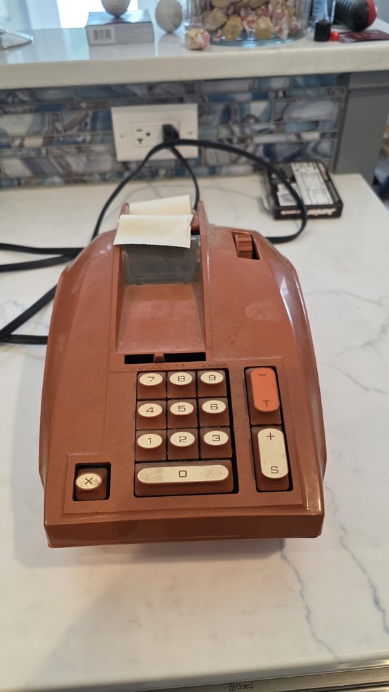 Vintage Sears Adding Machine Model 888.58801 Burnt Orange