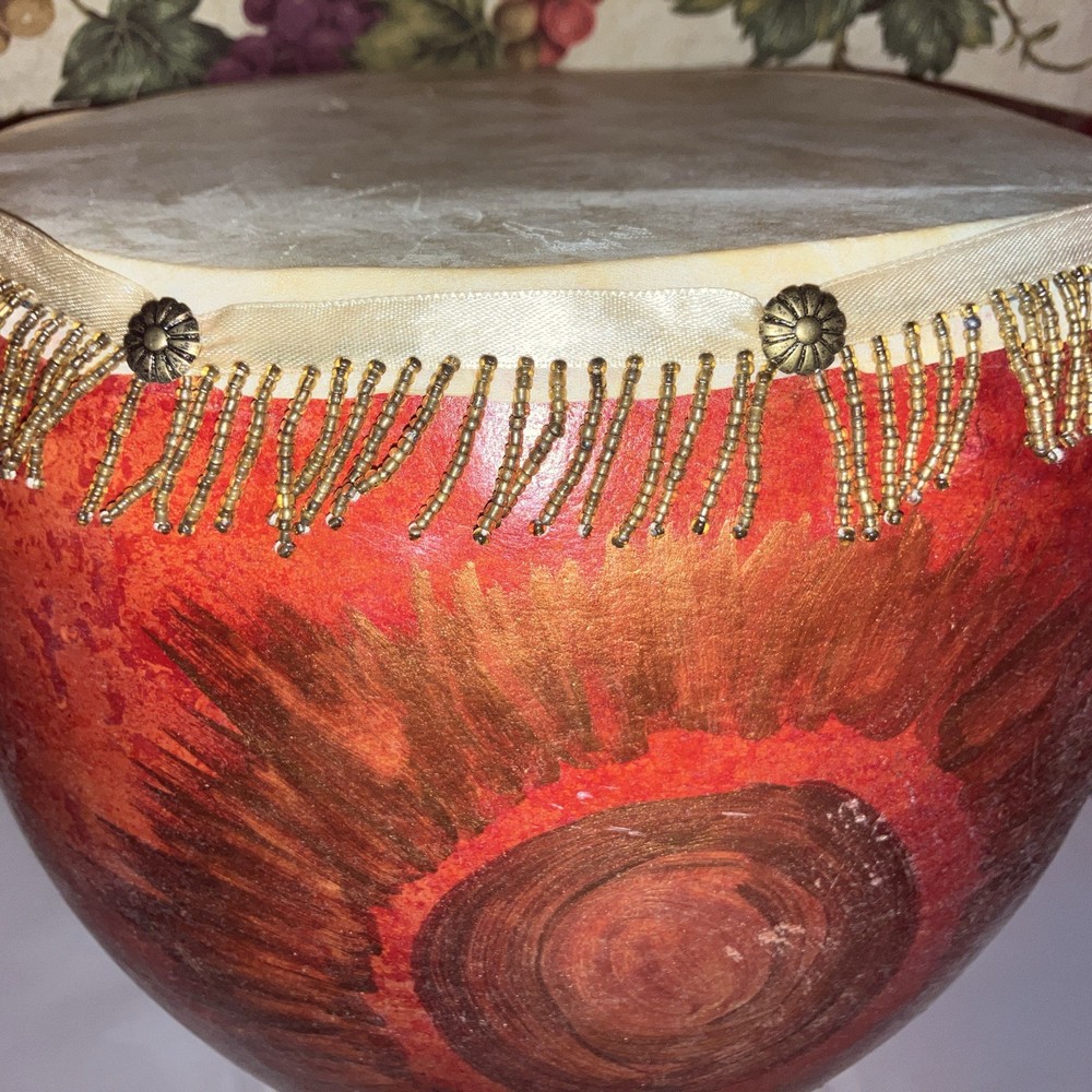 DRUM Handmade Gourd Kettle Drum Hand Painted