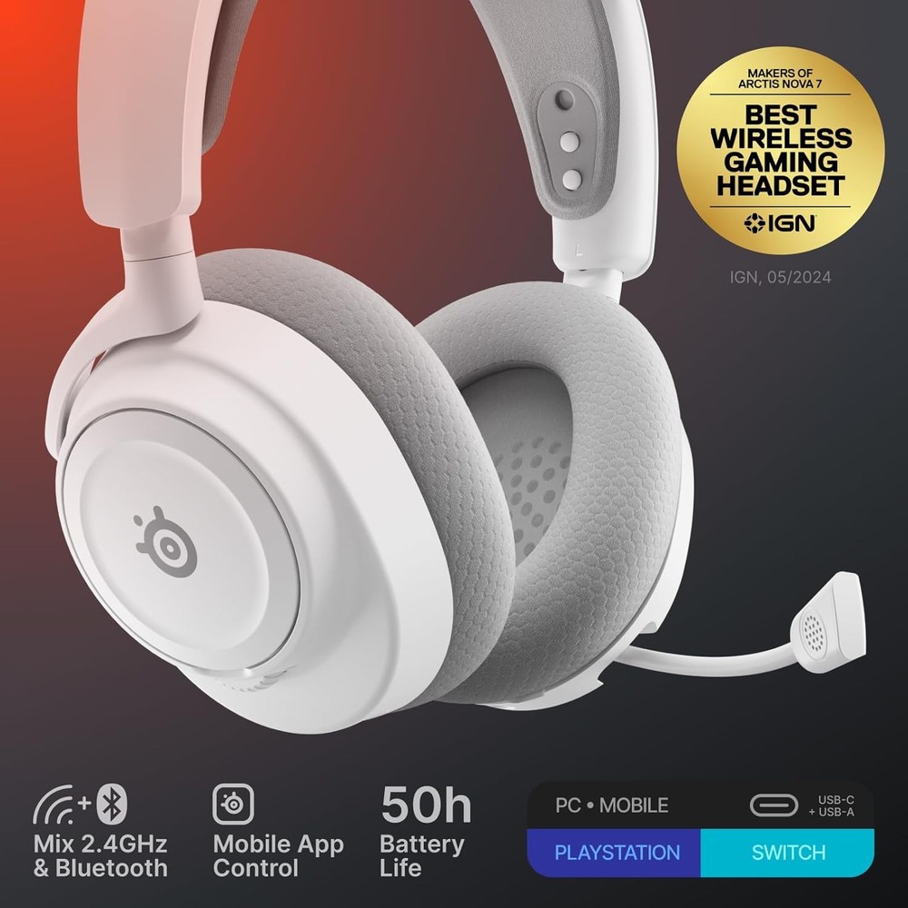 SteelSeries Arctis Nova 7 Gen 2 Wireless Headset White Certified Refurbished