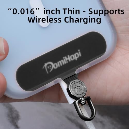 Phone Tether Tab, 4-Pack 360° Rotatable Secure Anti-Drop Lanyard Classic Black