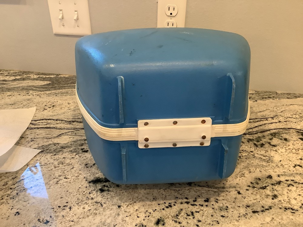 Vintage Gladding Bowling Ball Hard Shell Case Blue Retro Bag