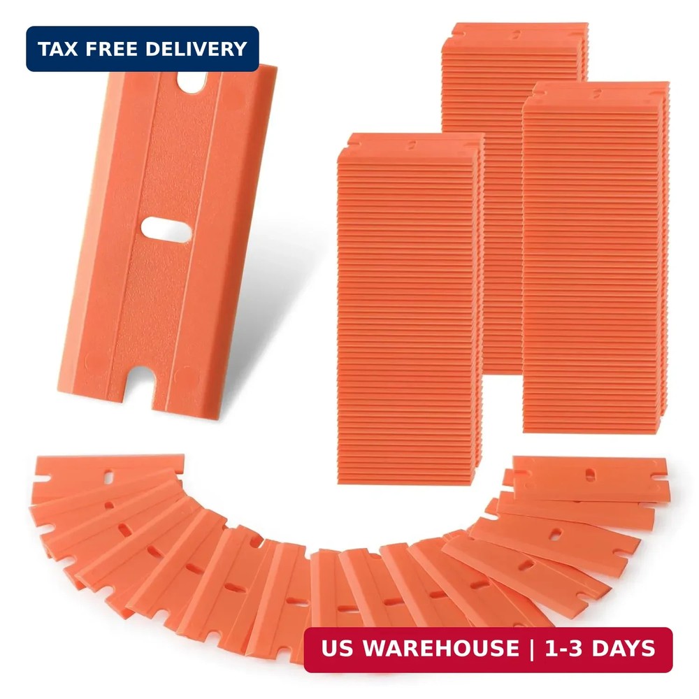 WORKPRO 200 Pack Plastic Razor Blades, Double Edged Scraper Blades, Safety Razor