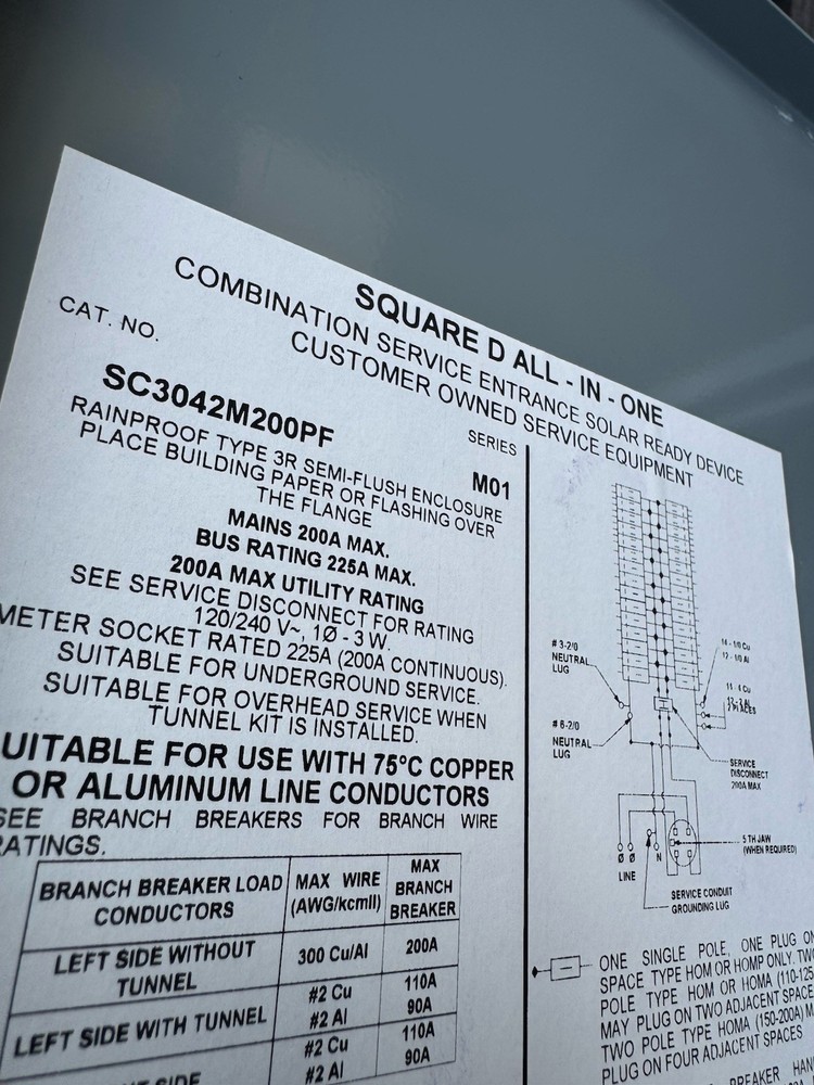 Square D SC3042M200PF CSED Panel Dead Front 30 Circuits