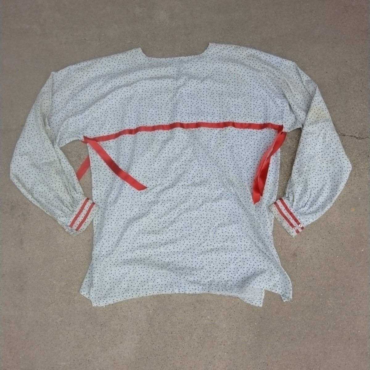 Native American Indian Ceremonial Ribbon White Traditional Dance Shirt Men 2XL