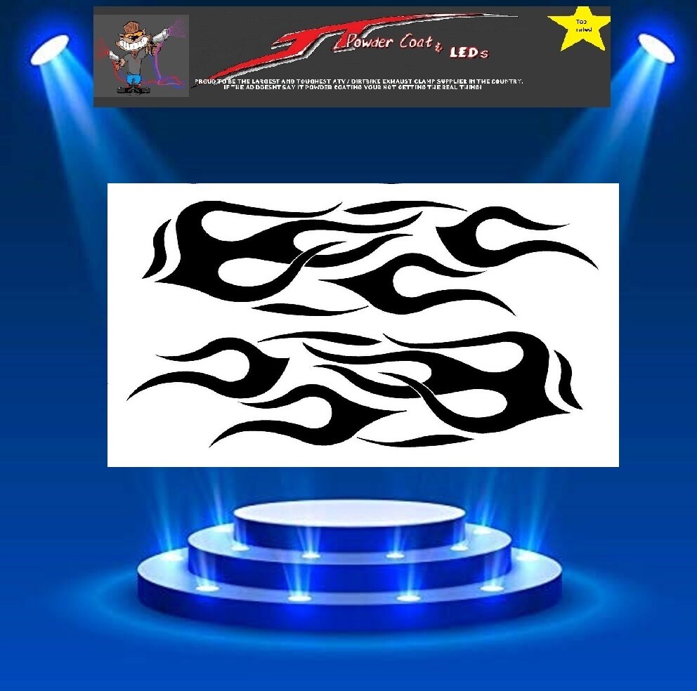 Double Flame Stencil Large Template Airbrush Paint  #125