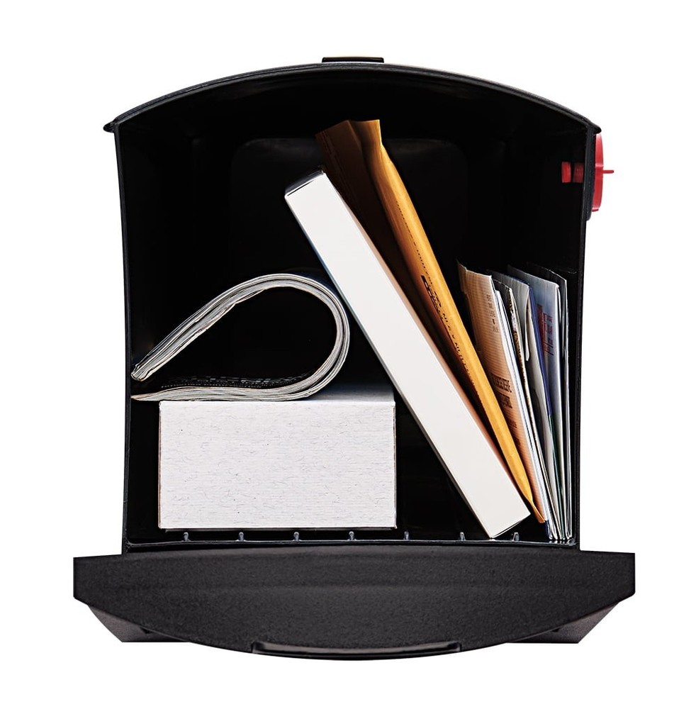 Architectural Mailboxes Patriot Plastic, Large, Post-Mount Mailbox in Black