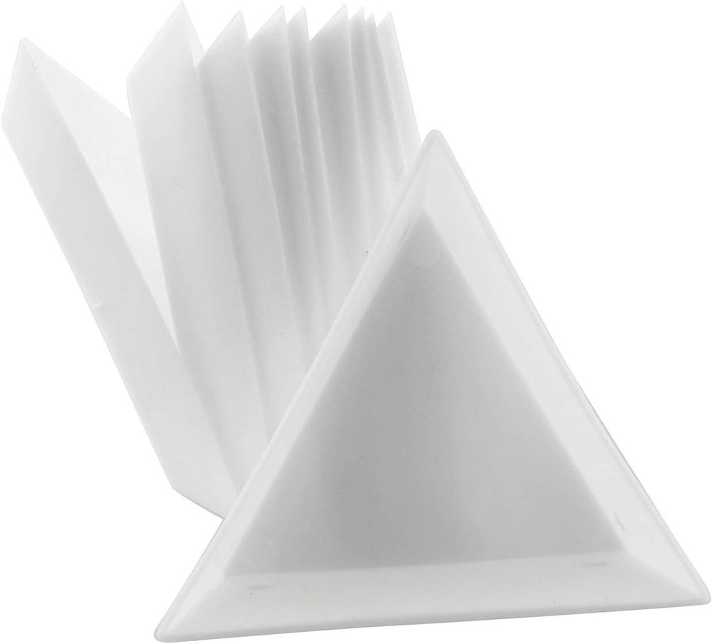 Sorting Tray 10PCS White Plastic Triangular Beads Sorting Trays Storage Containe